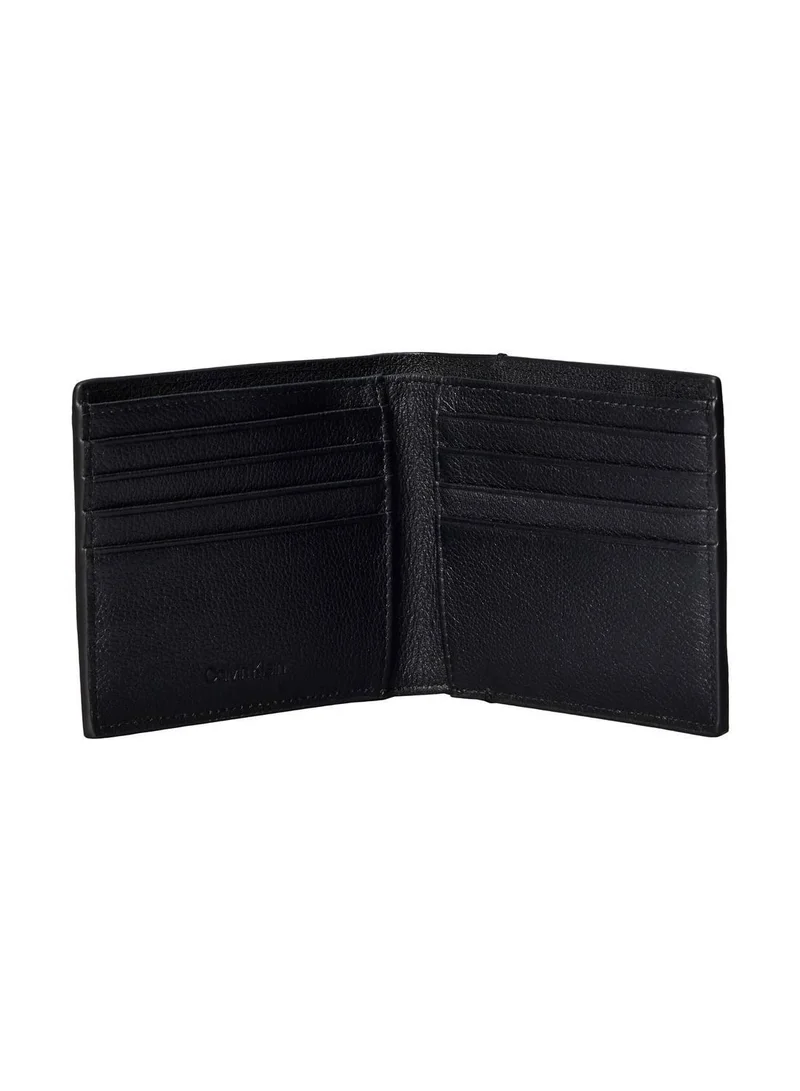 CALVIN KLEIN Black Embossed Emblem Leather Billfold Wallet for Men | Best Price UAE