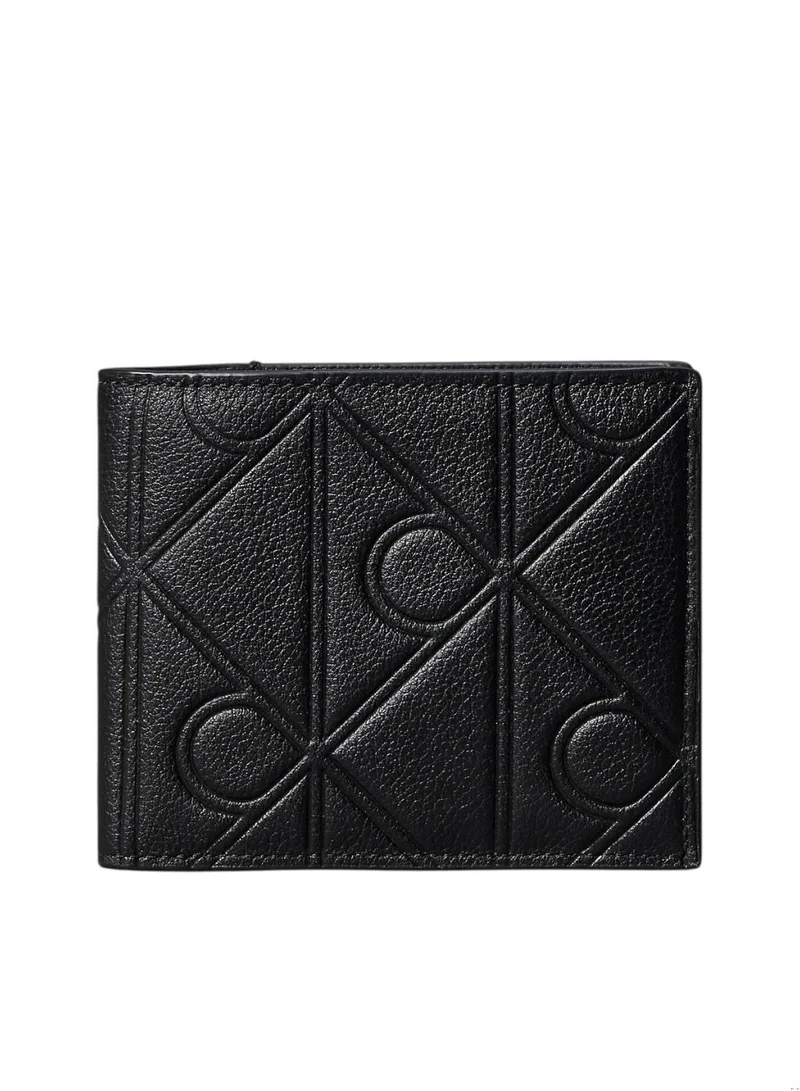 Embossed Emblem Leather Billfold Wallet