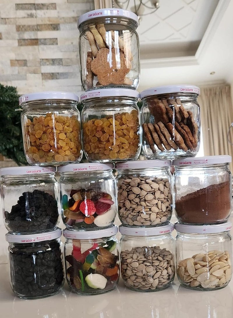 Jars with Airtight Metal Regular Lids (425ml) Sealed Clear Glass Canning Jars with Wide Mouth for Spices  - Image 3