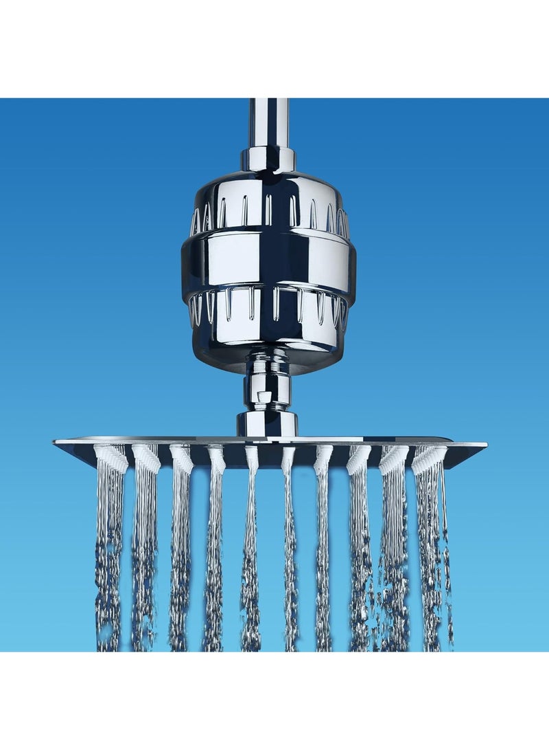 AquaBliss AquaBliss High Output Universal Shower Filter with Replaceable Multi-Stage Filter Cartridge – Transform Itching, Eczema & Acne into Glowing Hair, Nails & Skin Fast - Chrome (SF220)  - Image 2