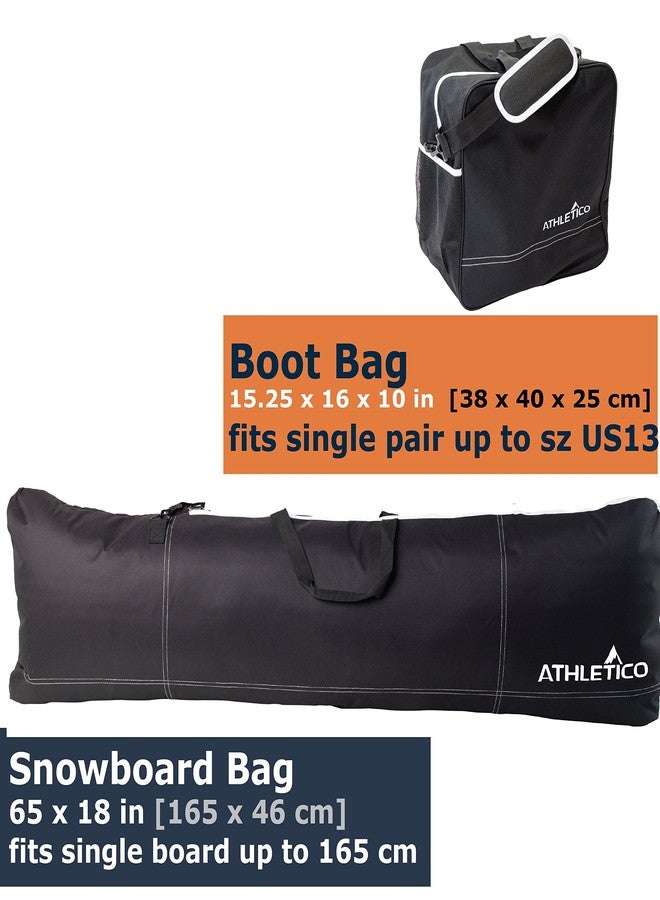 Athletico Two-Piece Snowboard and Boot Bag Combo | Store & Transport Snowboard Up to 165 CM and Boots Up To Size 13 | Includes 1 Snowboard Bag & 1 Boot Bag (Black) - Image 2
