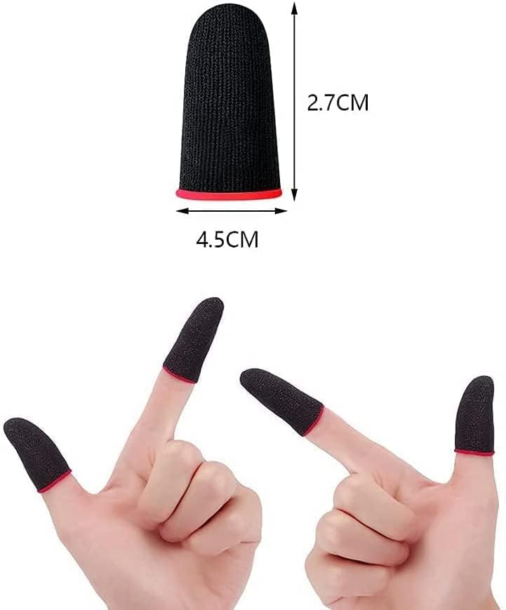 SKYCELL Gaming Finger Sleeves – Premium Thumb Sleeves for PUBG & Mobile Gaming (2 Pairs with Black Pouch) - Image 2