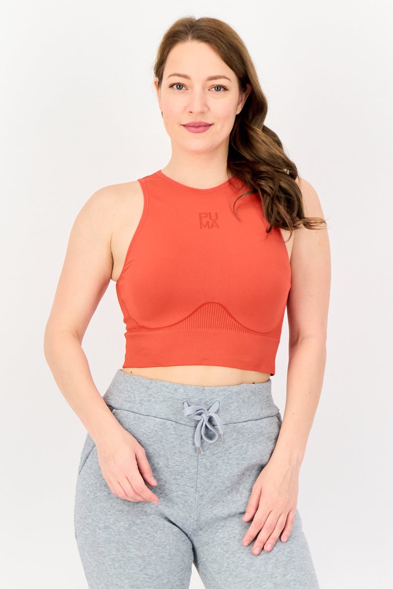 PUMA Women Sportswear Fit Running Crop Top, Red - Image 1