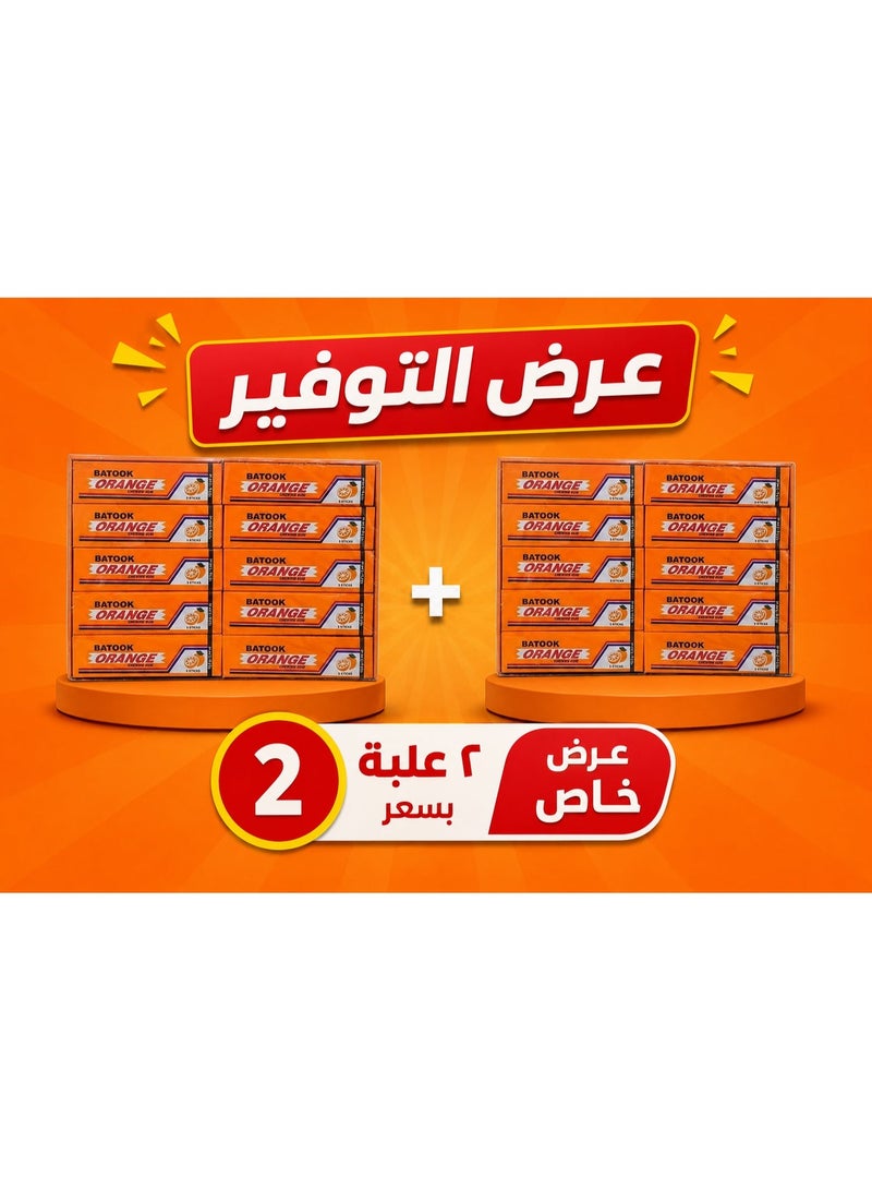 باطوق علك باتوك بنكهة البرتقال – عبوة 20 باكيت (5 أعواد لكل عبوة) | نكهة برتقال منعشة وعصيرية | مضغ طويل المفعول للأطفال والكبار | مناسب للتنقل - Image 1