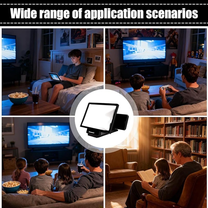 شاشة الهاتف الأسود مكبر الشاشة عالي الدقة أداة خفيفة الوزن للقراءة والأفلام والألعاب - Image 5