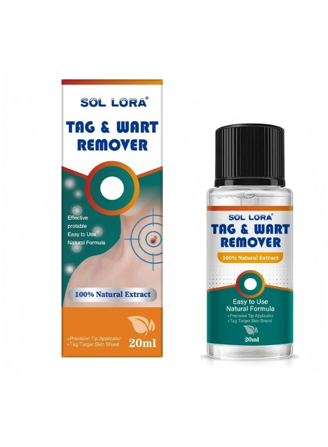 SOL LORA Natural & Safe Wart and Mole Remover Liquid - Salicylic Acid Fast-Acting Formula for Plantar Warts, Skin Tags, Corns & Callus Removal, Pain-Free Scar-Free Treatment - Image 1
