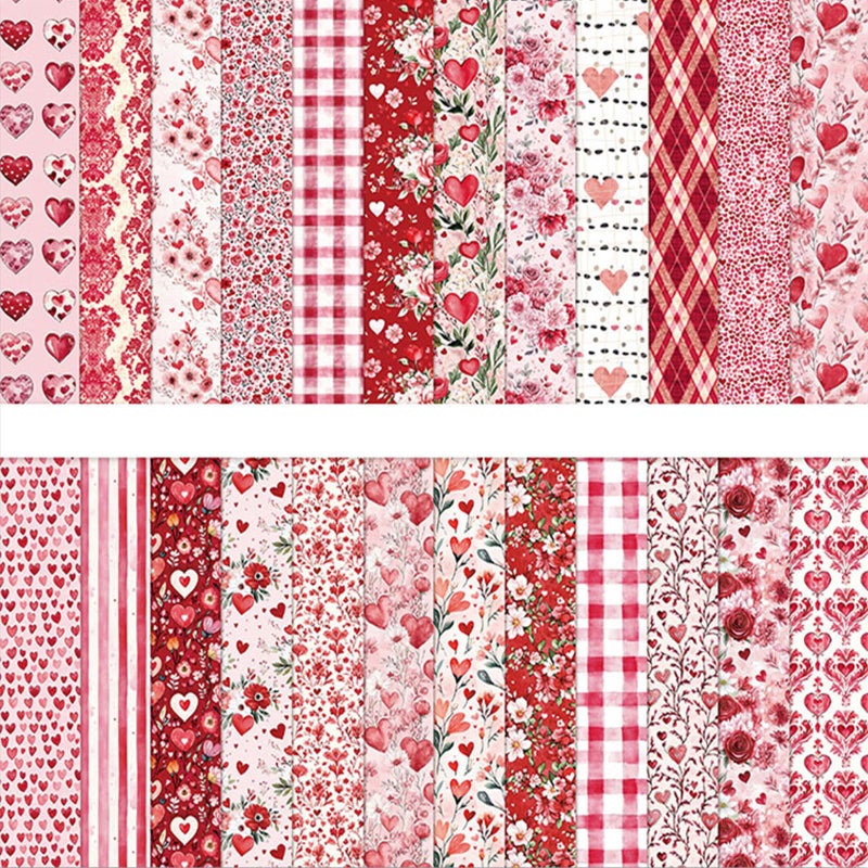 MIATTCLD Scrapbook Paper 12x12 In Double Sided Decorative Paper for Scrapbooking, 24 Sheets/24 Designs Spring Floral Patterned Craft Paper for Junk Journals DIY Cards Album Decoration (Pink) - Image 1
