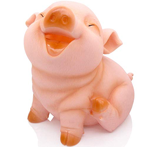 H&W Cute Pig Coin Money Bank, Shatterproof Piggy Bank, Creative Money Bank, Can Store 1000 Coins, Best Bitrthday Gift, Squint Piggy (WK7-D2) - Image 1