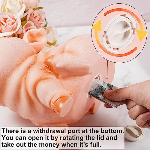 H&W Cute Pig Coin Money Bank, Shatterproof Piggy Bank, Creative Money Bank, Can Store 1000 Coins, Best Bitrthday Gift, Squint Piggy (WK7-D2) - Image 4