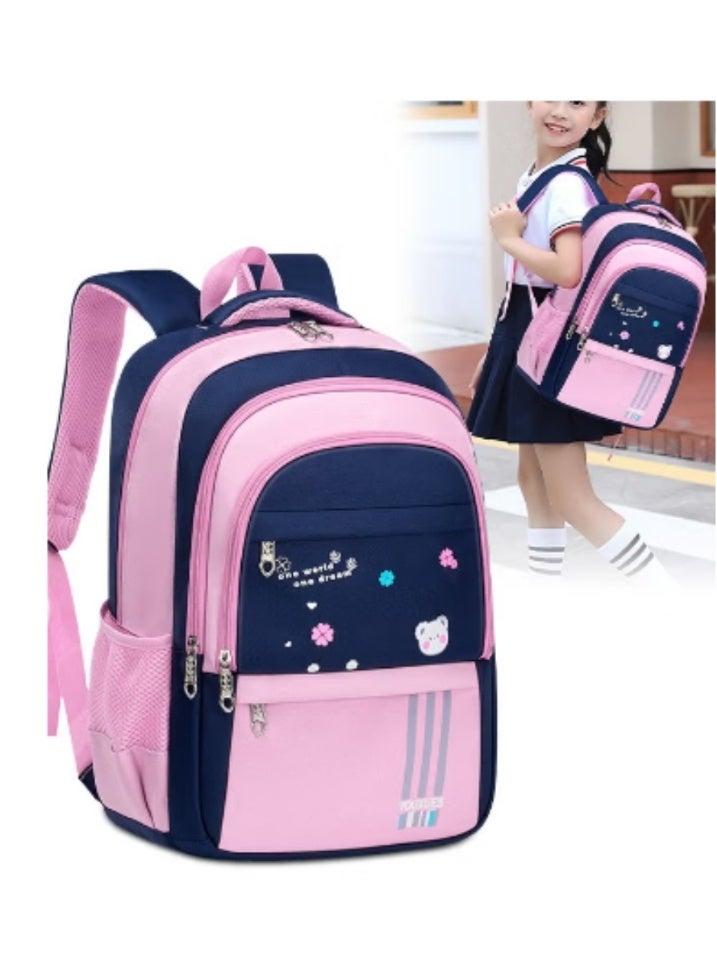 DUNISO Kids' Pink - Blue, Lightweight, Large - Capacity, Durable and Waterproof Schoolbag - Image 1