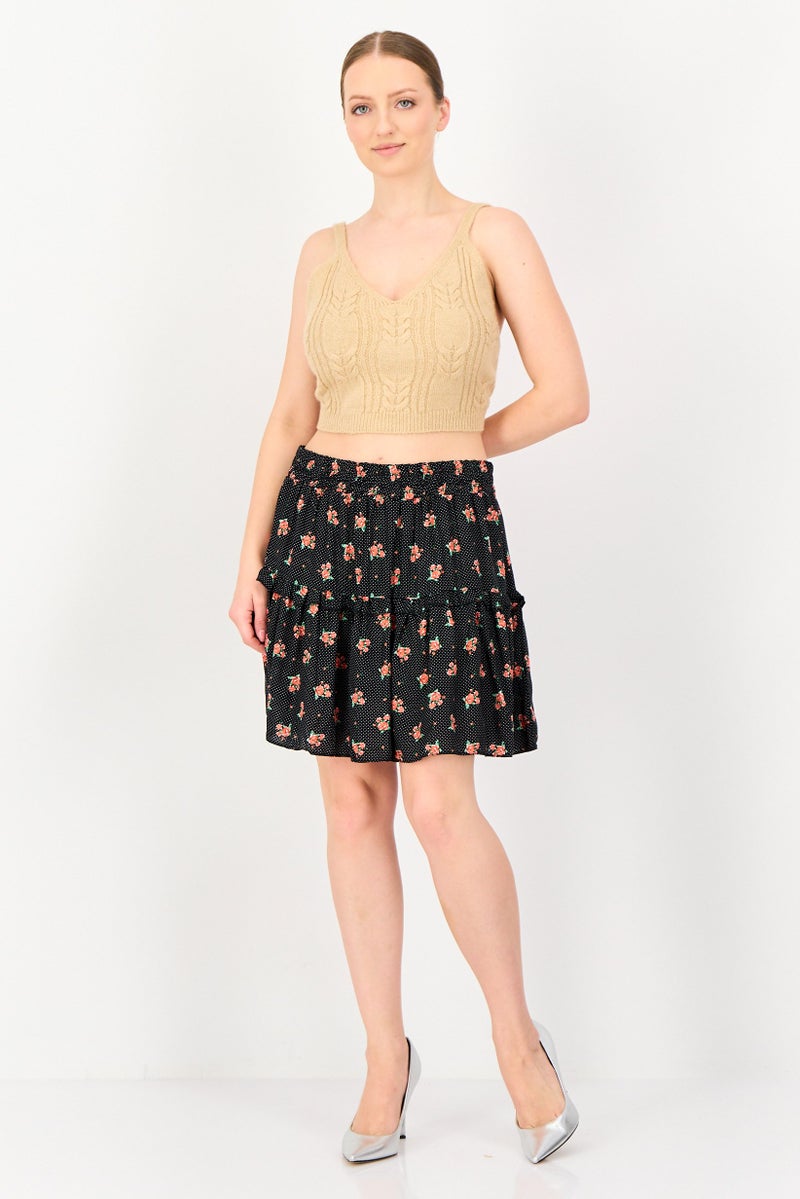 Faith Women Floral Print Mini Skirt, Multicolor - Image 4
