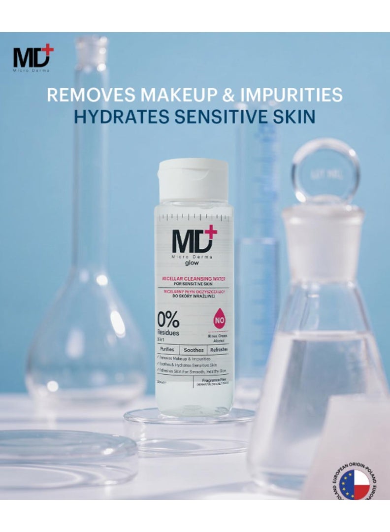 MD Glow Micellar Cleansing Water For Sensitive Skin 200ML - Image 4