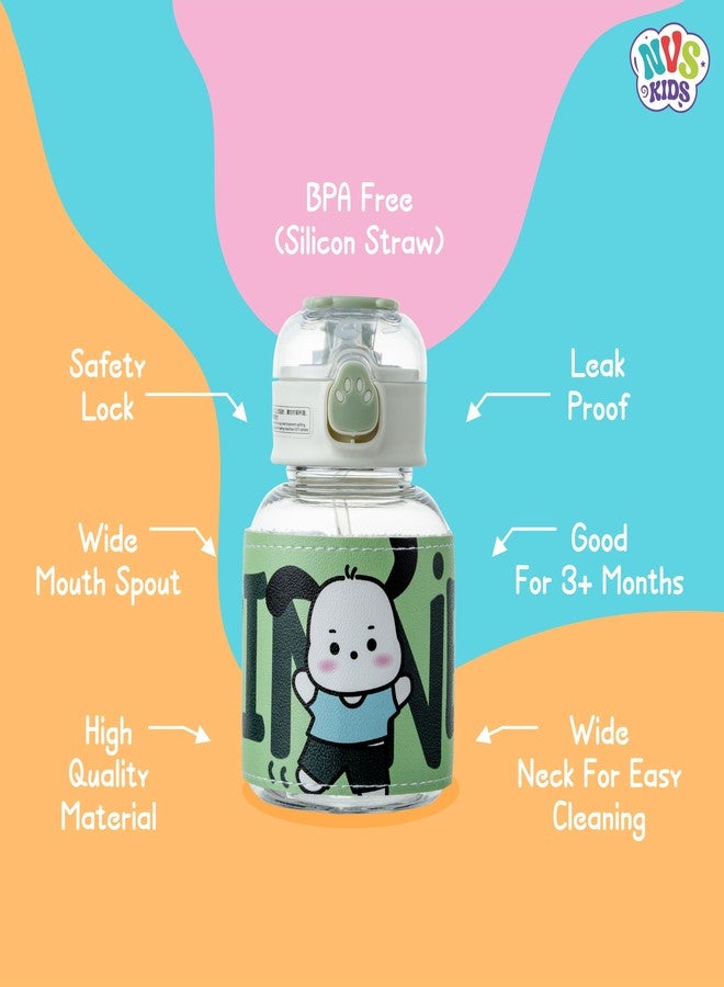 NVS Kids Baby Sipper Bottle Leak Proof Anti Spill Green Bottle Dust Free Cover 640ml Kids Sippy Cup with Soft Silicone Spout BPA Free Straw Sipper for Infant - Image 3