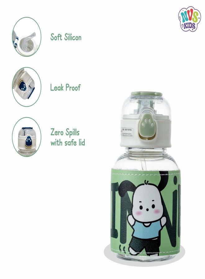 NVS Kids Baby Sipper Bottle Leak Proof Anti Spill Green Bottle Dust Free Cover 640ml Kids Sippy Cup with Soft Silicone Spout BPA Free Straw Sipper for Infant - Image 2