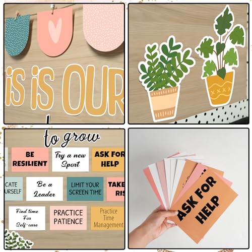 VABAMNA Classroom Bulletin Board Decorations, Boho Motivational Bulletin Board Set, Growth Mindset Positive Affirmations Wall Decor for Teacher Back to School Classroom Door Decors - Image 5