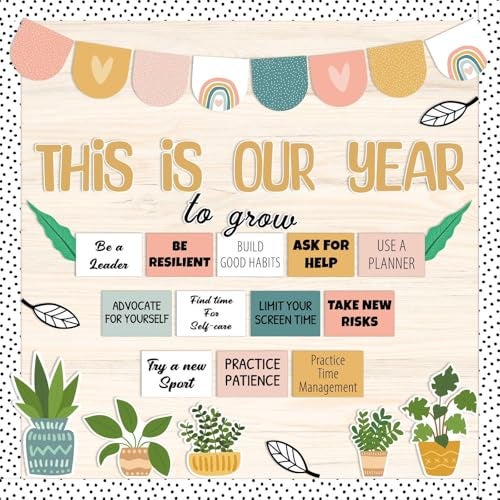 VABAMNA Classroom Bulletin Board Decorations, Boho Motivational Bulletin Board Set, Growth Mindset Positive Affirmations Wall Decor for Teacher Back to School Classroom Door Decors - Image 1
