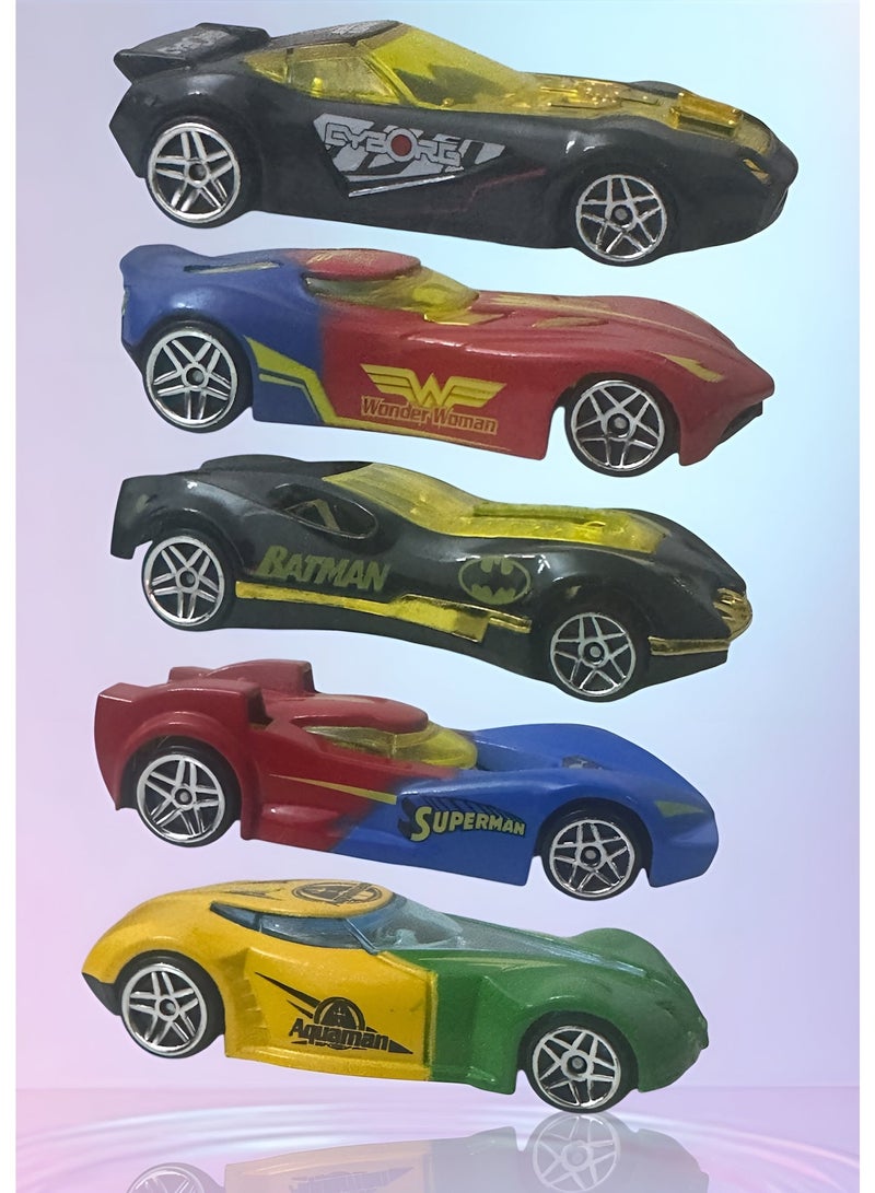 Toys R Us 1:64 Die-Cast Metal Car Set – 5 Justice League Superhero Alloy Cars for Kids – Batman, Superman, Wonder Woman, Aquaman, Cyborg – High-Speed Mini Toy Cars – Durable Metal Build – Fun Collectibles for Boys Ages 3+ – Justice League Superhero Model Cars for Racing & Gifting – Limited Stock - Image 2