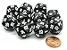 Koplow Games Set of 10 Twenty Sided 19mm D20 Opaque RPG Dice Black with White Numbers Die - Image 2