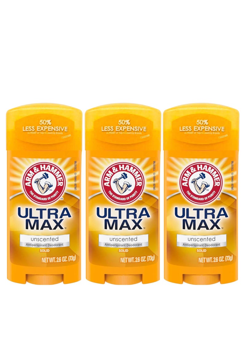 Arm & Hammer Pack Of 3 Arm ِAnd Hammer Ultra Max Unscented 73gm  - Image 1