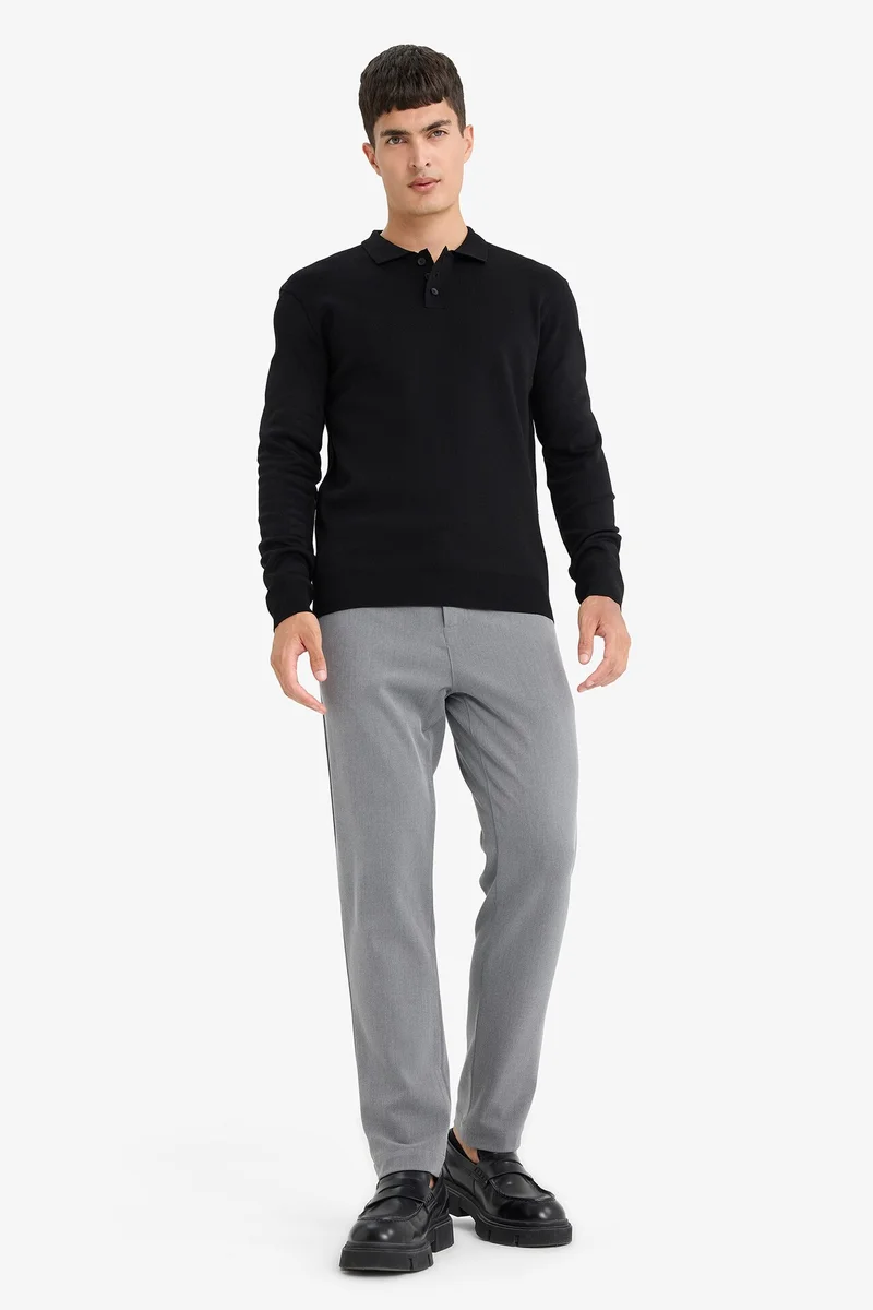 ديفاكتو Standard Fit Polo Collar Knitwear Pullover