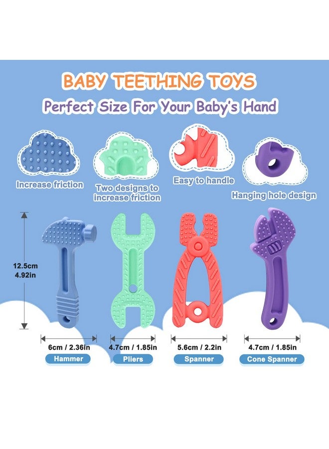 Yoolane® Baby Teether [Original] Silicone Teehing Toys for Babies - Tools Set Teething Relief Chew Toy BPA Free | Stuff & Essential & Gift for Toddler Infant Boy Girl 3+ Months | 4 Pieces - Image 2
