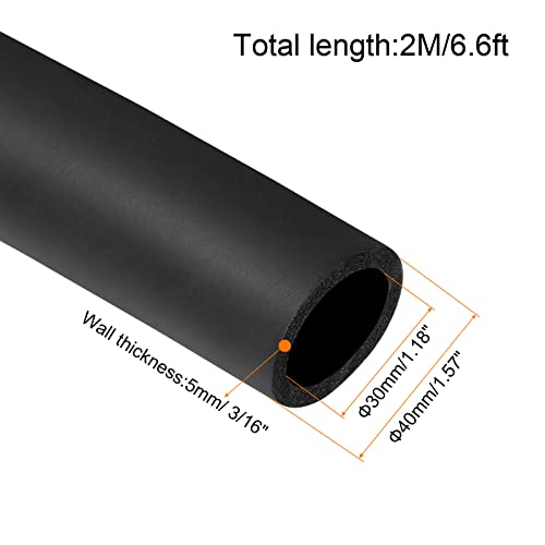 MECCANIXITY Pipe Insulation Foam Tube Lagging Insulation Pipe 30mm(1 3/16") ID 40mm(1 9/16") OD 6.6ft Heat Preservation for Handle Grip Support - Image 2