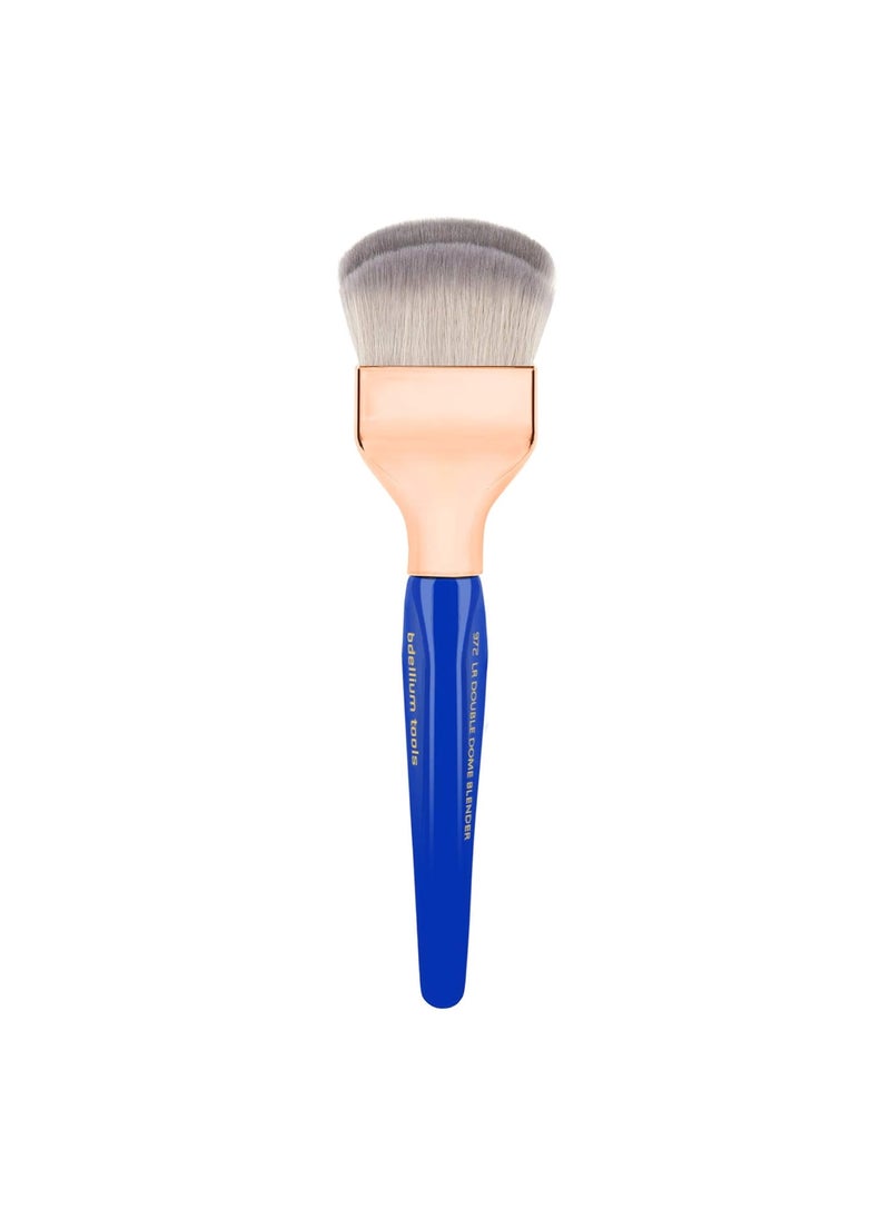 Bdellium Tools Bdellium Tools Professional Makeup Brush - Golden Triangle 972 Large Rounded Double Dome Blender - With All Vegan and Soft Synthetic Fibers, For Foundation Application & Blending (Blue, 1pc) 