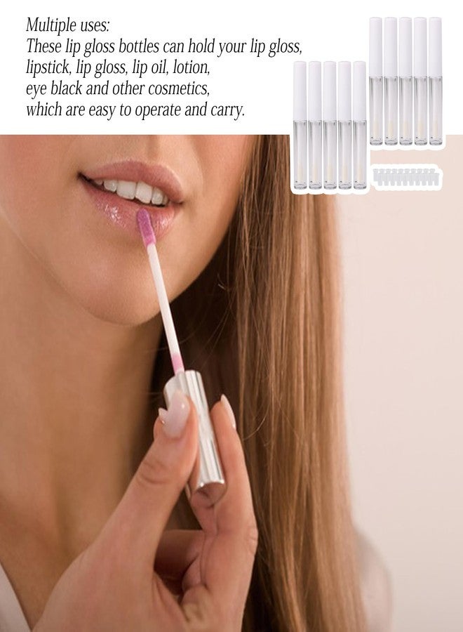 RDEXP 1.3ml Empty Lip Gloss Tube Clear Plastic Lip Gloss Containers Pack of 10 (White Cap) - Image 3