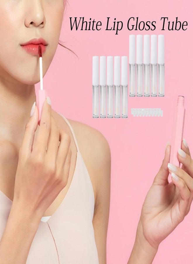 RDEXP 1.3ml Empty Lip Gloss Tube Clear Plastic Lip Gloss Containers Pack of 10 (White Cap) - Image 2