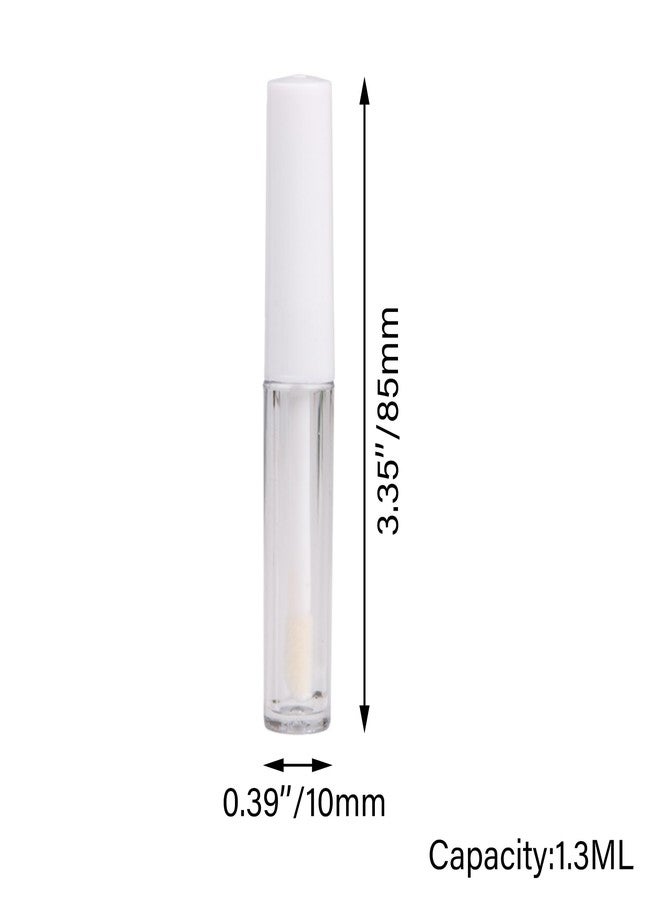 RDEXP 1.3ml Empty Lip Gloss Tube Clear Plastic Lip Gloss Containers Pack of 10 (White Cap) - Image 5