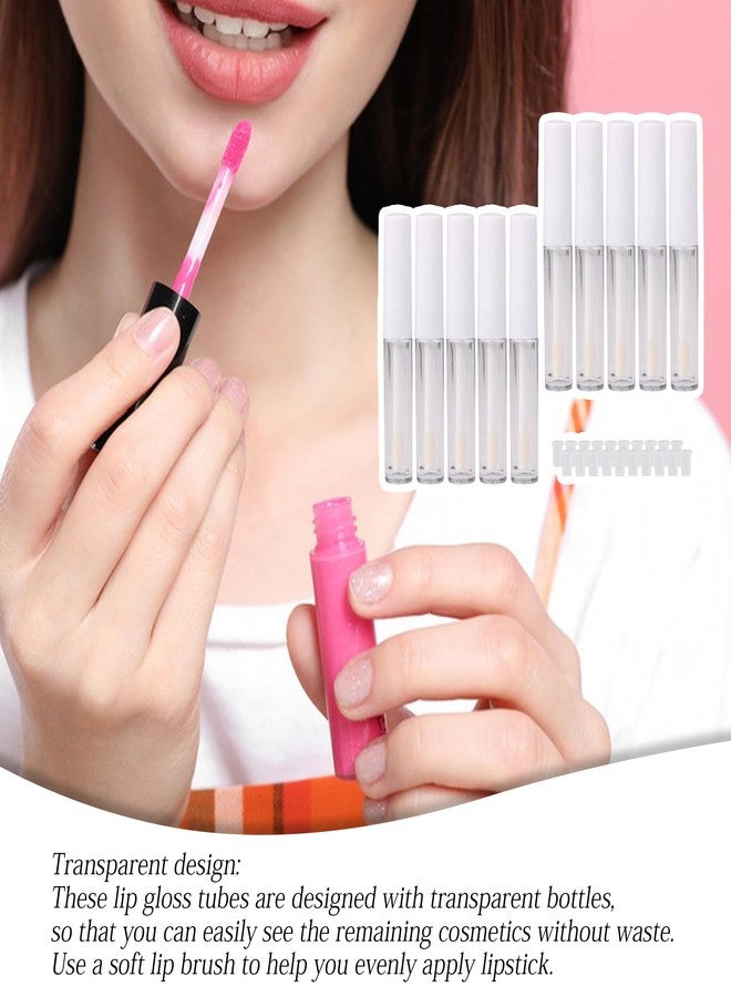 RDEXP 1.3ml Empty Lip Gloss Tube Clear Plastic Lip Gloss Containers Pack of 10 (White Cap) - Image 4