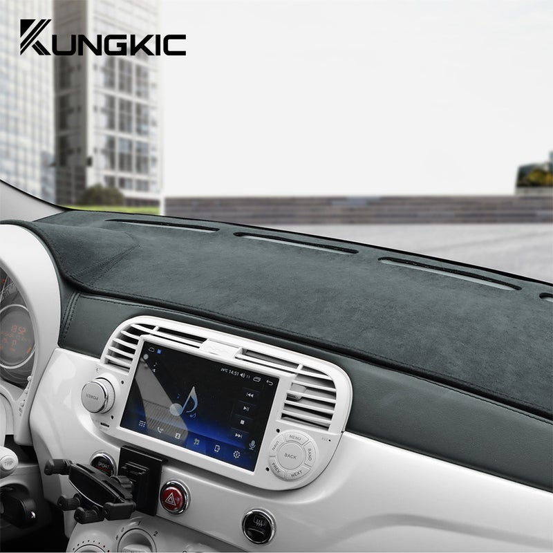 LHD RHD For Fiat 500 2008-2023 Abarth 595 2012-2017 2018 2019 2020 2021 2022 2023 Flannel Dashmat Car Sunshade Mat Carpet Pad - Image 4