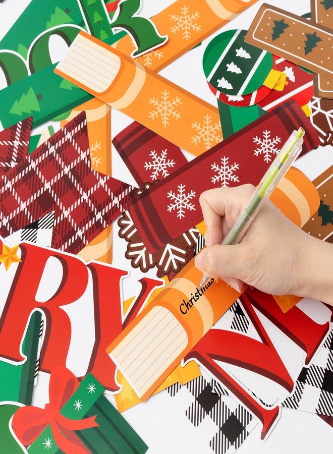 BeYumi Christmas Books Bulletin Board - 96Pcs Christmas Merry Bookmas Bulletin Board Border Set Xmas Book Tree Cutouts Red Brick Border Trim School Classroom Library Chalkboard Wall Party Decoration - Image 4