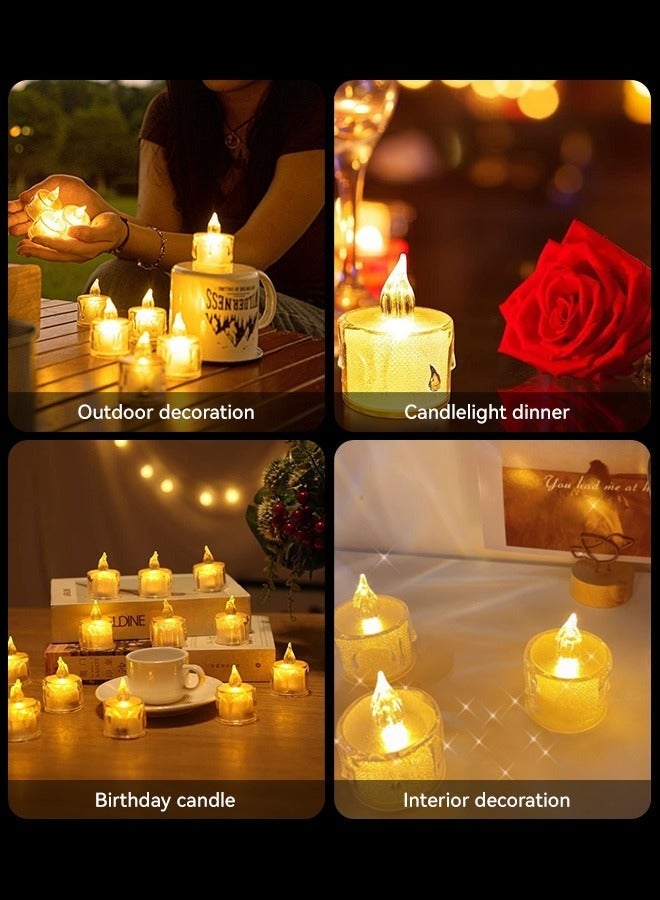 YSR VEF 24pcs LED Flameless Flickering Candles, Battery-Powered Electric Tea Light Set for Home Decor, Birthday & Gifts (Warm White) - Image 4