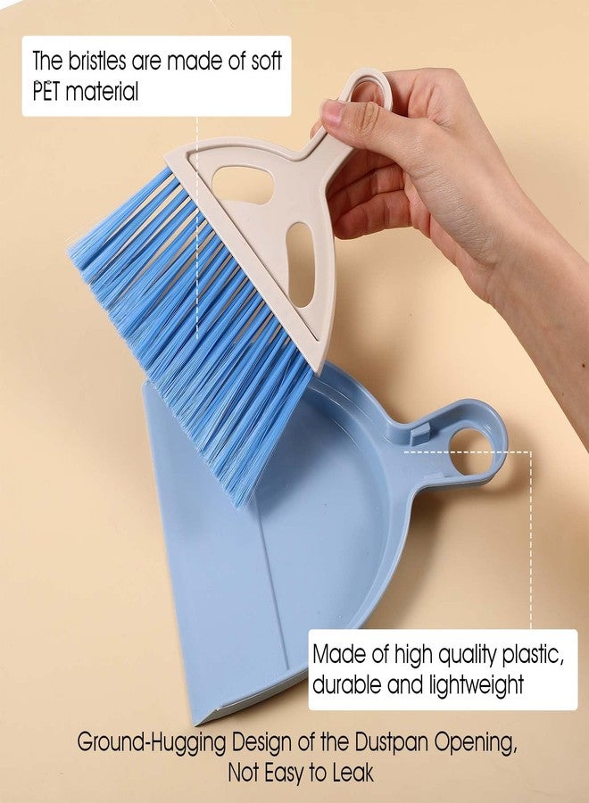 AojSup 9 Pack Mini Dust Pan and Brush Set, Small Hand Broom and Dustpan Set with Handle - 3 Colors Plastic Cleaning Tools for Desk, Table, Keyboard, Car, Pet Food Crumbs - Image 4