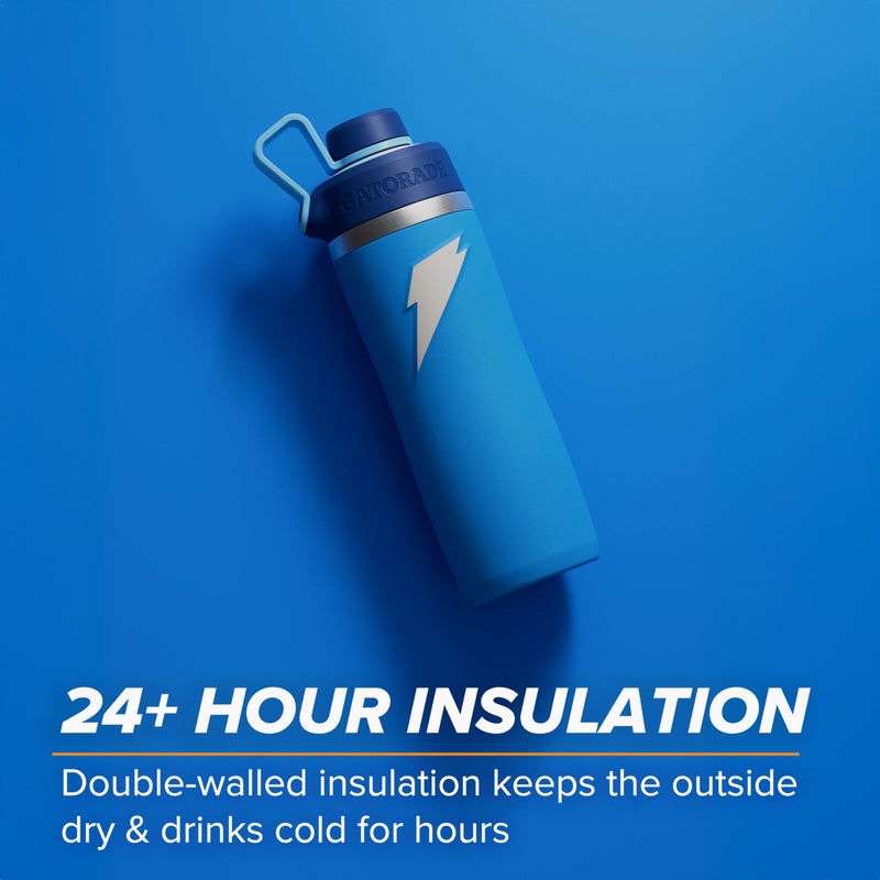 Gatorade  'Overtime ' 22oz Stainless Steel Water Bottle  Twist Cap  Royal Blue/Navy - Image 4