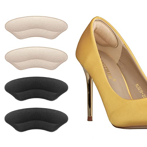 BIGIICO Heel Grips Liner Cushions Heel Pads Insert Prevent Too Big Slipping Blisters Filler for Loose Shoe Fit New Pale ApricotBlack - Image 2