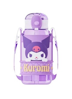 Sanrio Sanrio Kuromi Kids Water Bottle with Strap, Purple Character Design, Portable Drinks Container  - Image 1