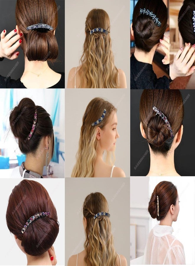 BASEMMAHER Rhinestone Flower Hair Accessories: Decorative Crystal Floral Combs, Hairpins for Women & Girls - Bridal, Prom, Vintage Styling - 6 Pcs - Image 5