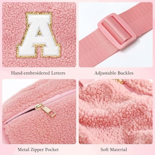 YOOLIFE Initial Crossbody Bag Fanny Pack for Girls Kids, Purse for Little Girl Everywhere Belt Bag Personalized Girls Christmas Gifts Stocking Stuffers, Pink M - Image 5