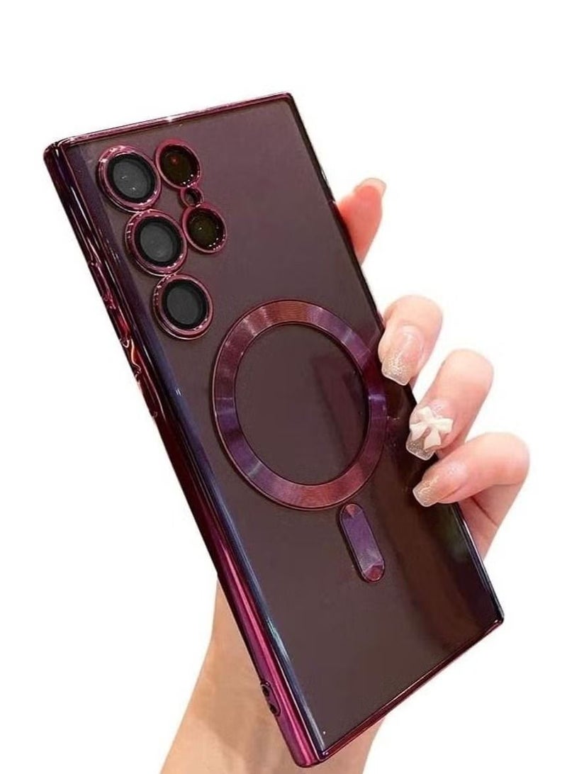 فيسوس جراب Samsung galaxy S23 Ultra مغناطيسي شفاف مع واقي عدسة الكاميرا حماية كاملة magsafe مطلي سيليكون سليم صالح غطاء واقٍ مقاوم للصدمات - Image 1
