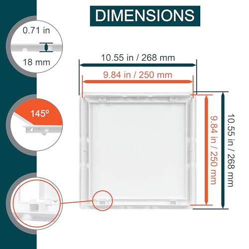 ECOPRO VENT 10 x 10 White Plastic Access Panel. Service Shaft Door Panel. Plumbing, Electricity, Heating, Alarm Wall Access - Image 2
