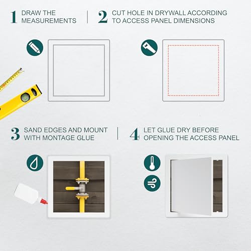 ECOPRO VENT 10 x 10 White Plastic Access Panel. Service Shaft Door Panel. Plumbing, Electricity, Heating, Alarm Wall Access - Image 3