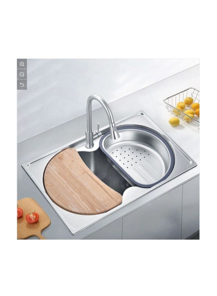 Shams Kitchen sink, 72 cm x 45 cm, including sink, slicer, drainer, and drainer
