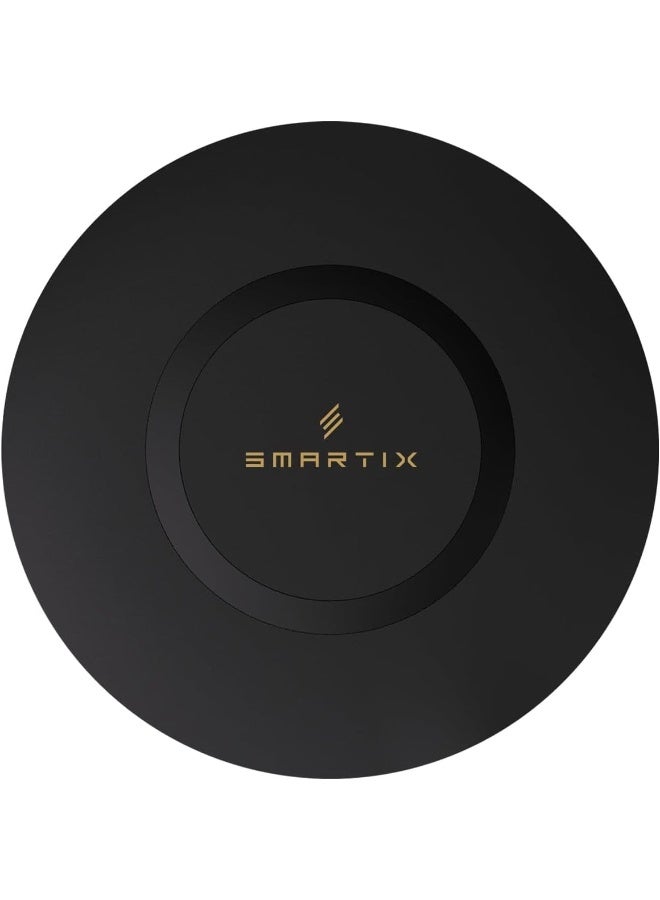 Smartix Wireless Charger, 15W Qi Certified Fast Wireless Charging Pad Compatible with i-Phone 15/14/13/12/11/X, Samsung Series, LG, AirPods, Buds Pro & Other Brands - Black - Image 1