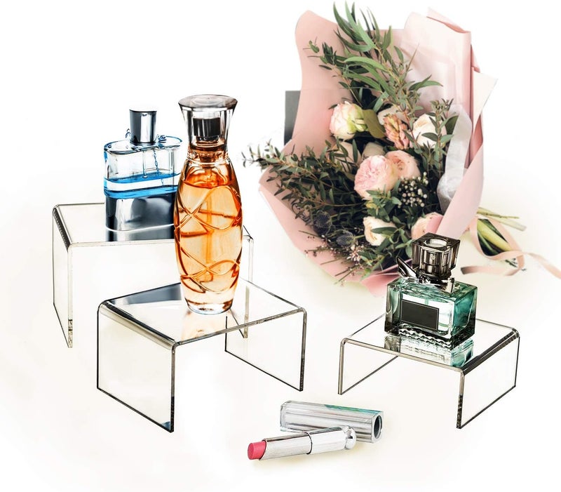 TPGP AUFIKR 2 Sets Clear Acrylic Display Risers for Jewelry, Figures, Buffets and Cupcakes - Image 2