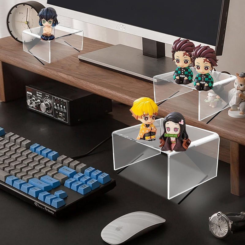 TPGP AUFIKR 2 Sets Clear Acrylic Display Risers for Jewelry, Figures, Buffets and Cupcakes - Image 4
