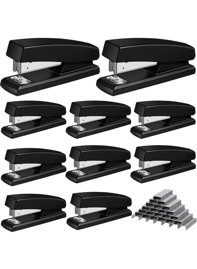 Marspark 10 Pieces Stapler For Desk Staplers Bulk With 6000 Staples Office Stapler 25 Sheet Capacity Staplers Pack For School Office (Black) - Image 1
