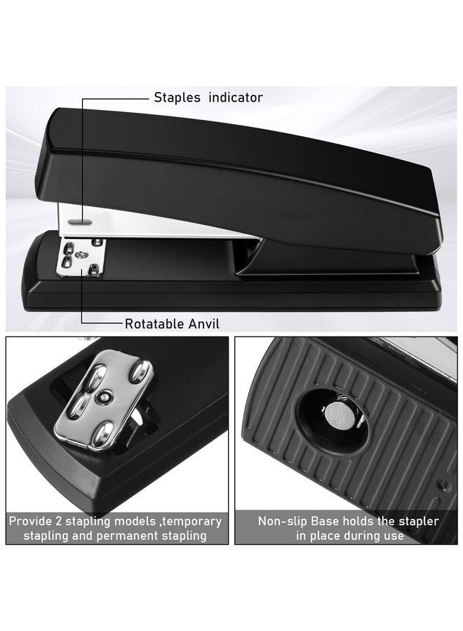 Marspark 10 Pieces Stapler For Desk Staplers Bulk With 6000 Staples Office Stapler 25 Sheet Capacity Staplers Pack For School Office (Black) - Image 3