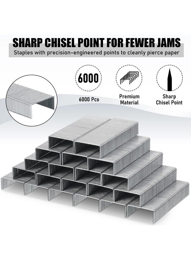 Marspark 10 Pieces Stapler For Desk Staplers Bulk With 6000 Staples Office Stapler 25 Sheet Capacity Staplers Pack For School Office (Black) - Image 4